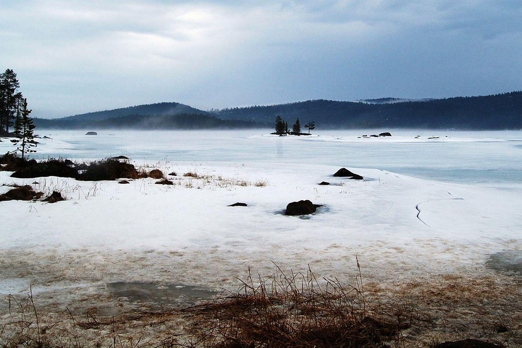 Le lac Inari en hiver